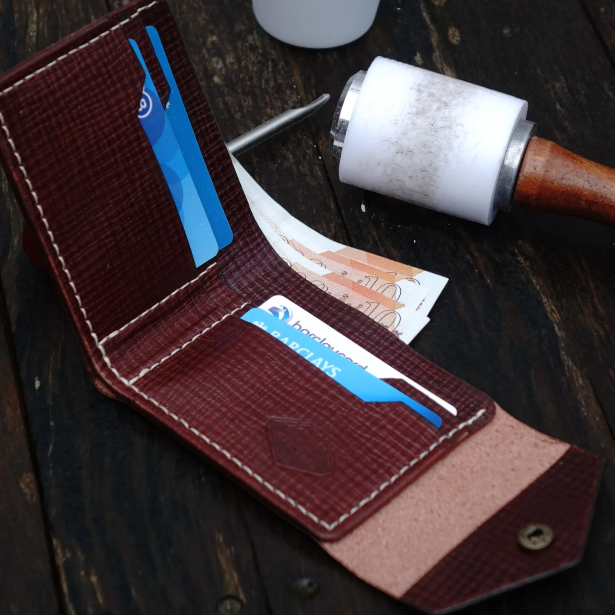 Handmade Men Bi Fold Leather Card Wallet