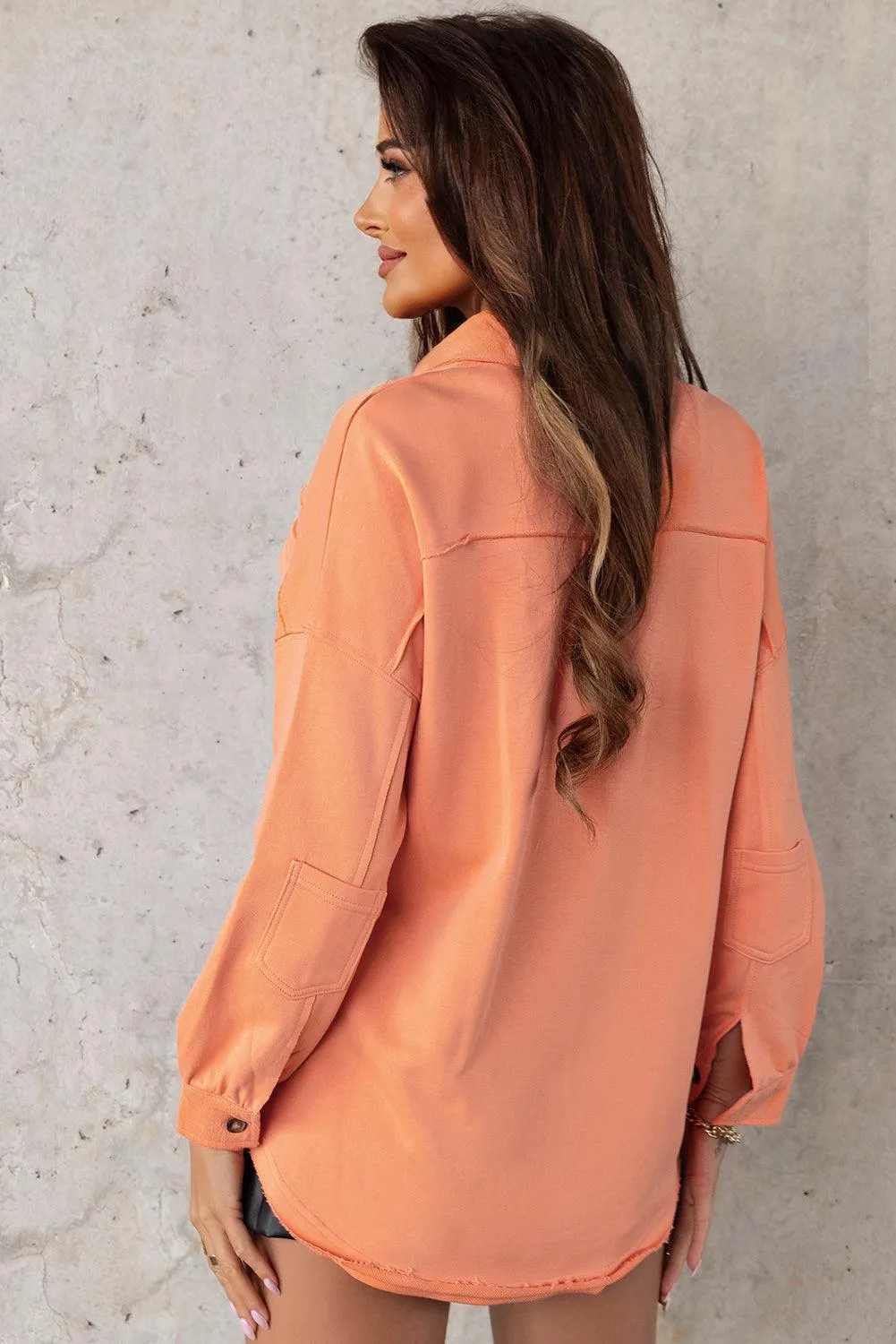 Hazel Blues® |  Button Front Shacket with Pockets