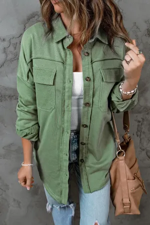 Hazel Blues® |  Button Front Shacket with Pockets