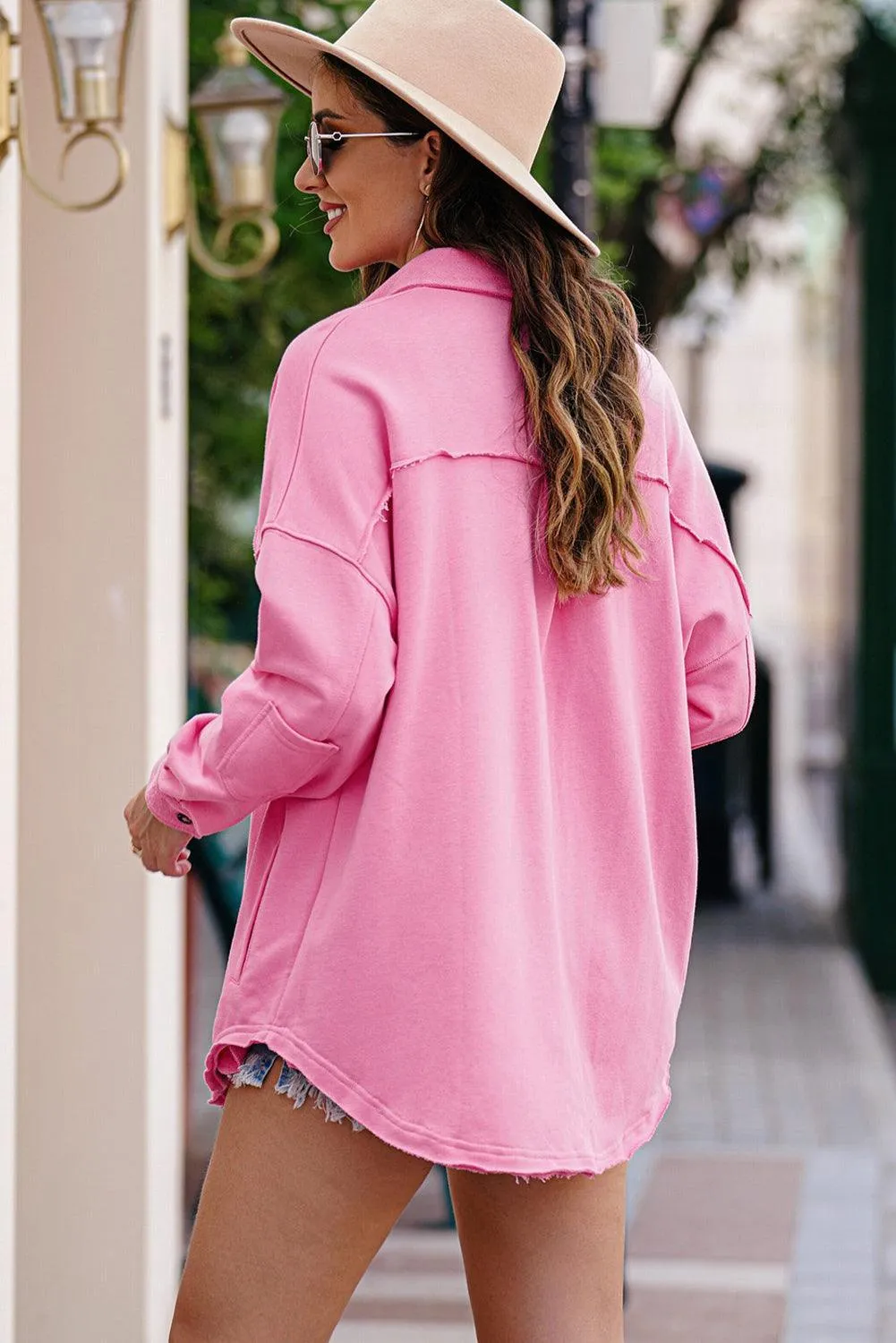 Hazel Blues® |  Button Front Shacket with Pockets