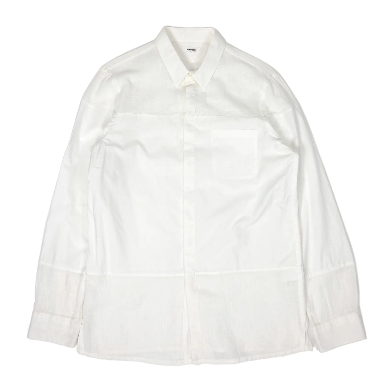 Helmut Lang White Panelled Shirt Size Large