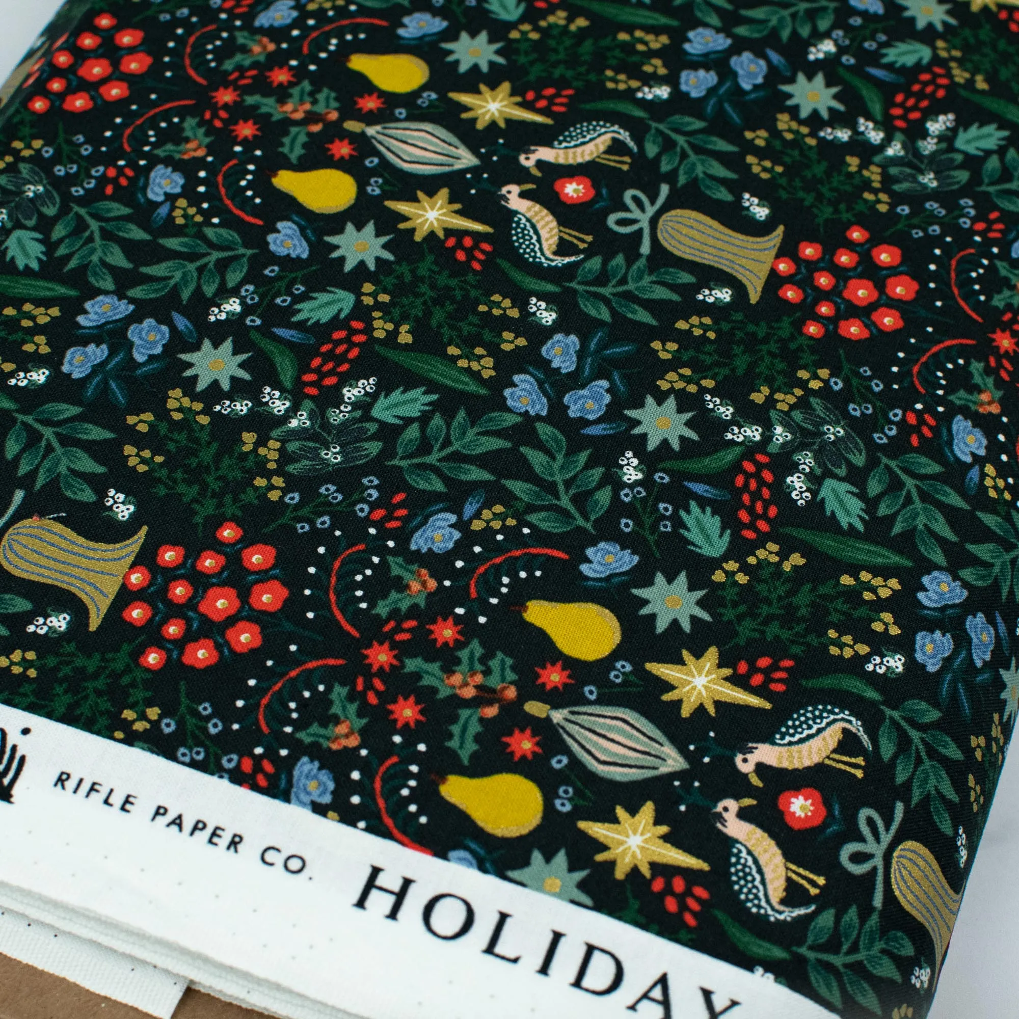 Holiday Classics by Rifle Paper Co. - Partridge - Evergreen Metallic