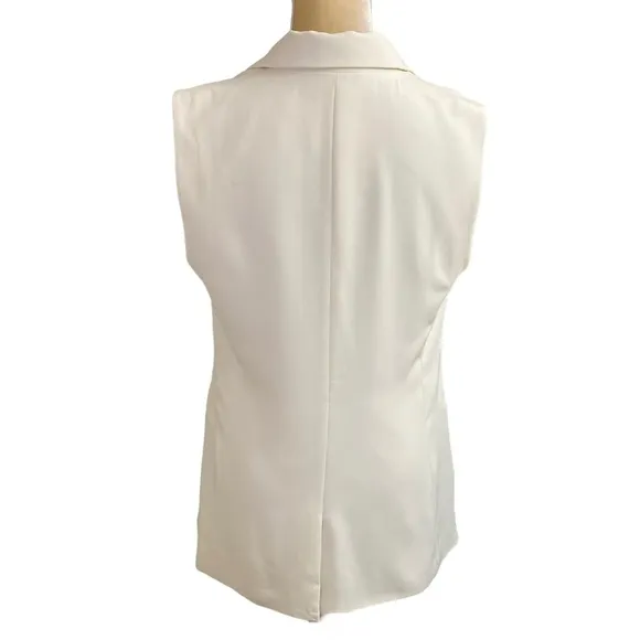 House of Harlow Sleeveless Blazer Vest Ivory Medium
