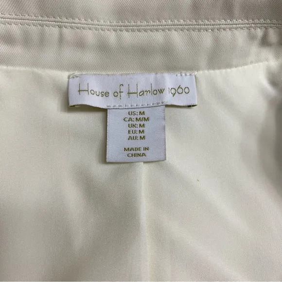 House of Harlow Sleeveless Blazer Vest Ivory Medium