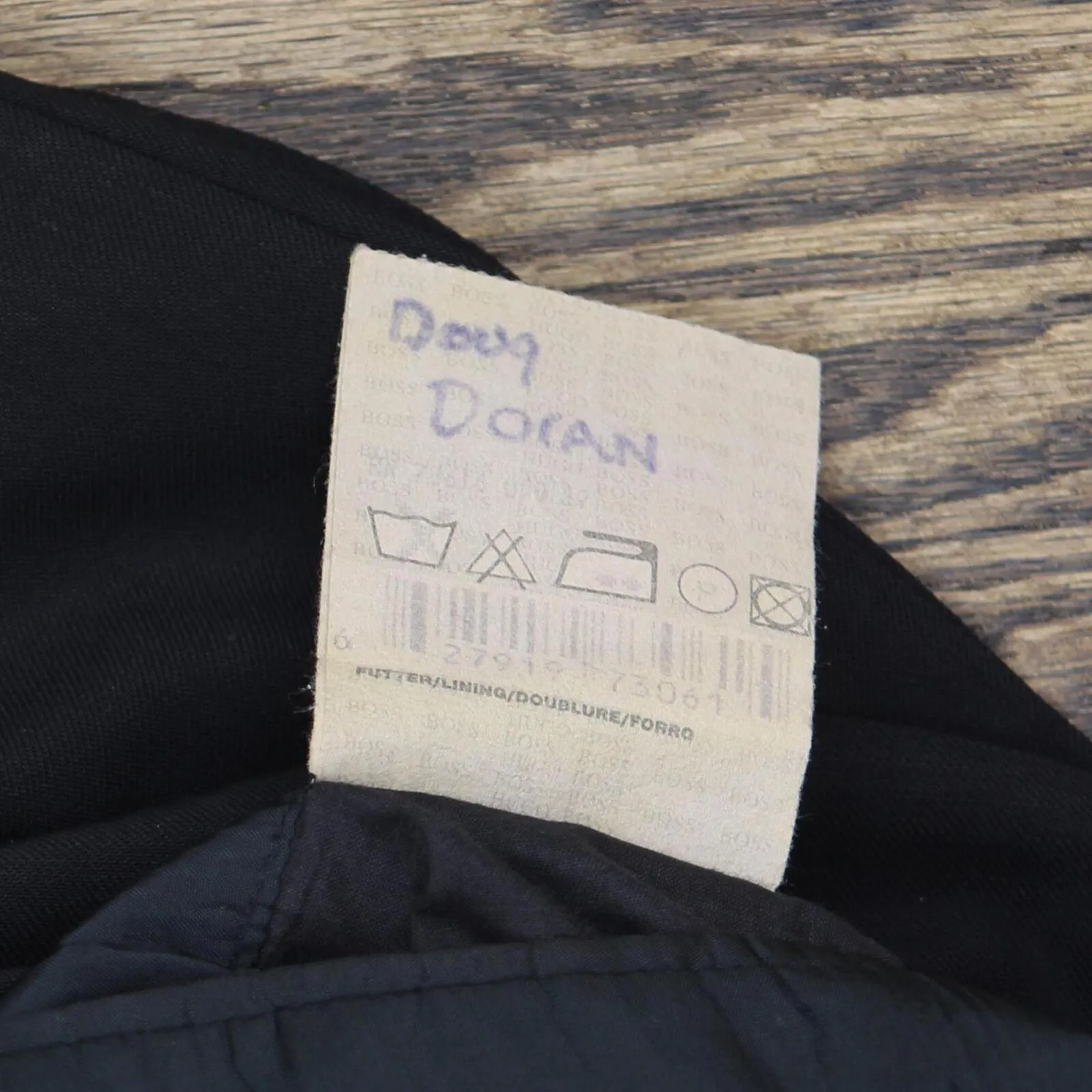 Hugo Boss Mens Vintage Wool 3-Button Suit Jacket Coat 166f4bb01a47c2 Black 40R