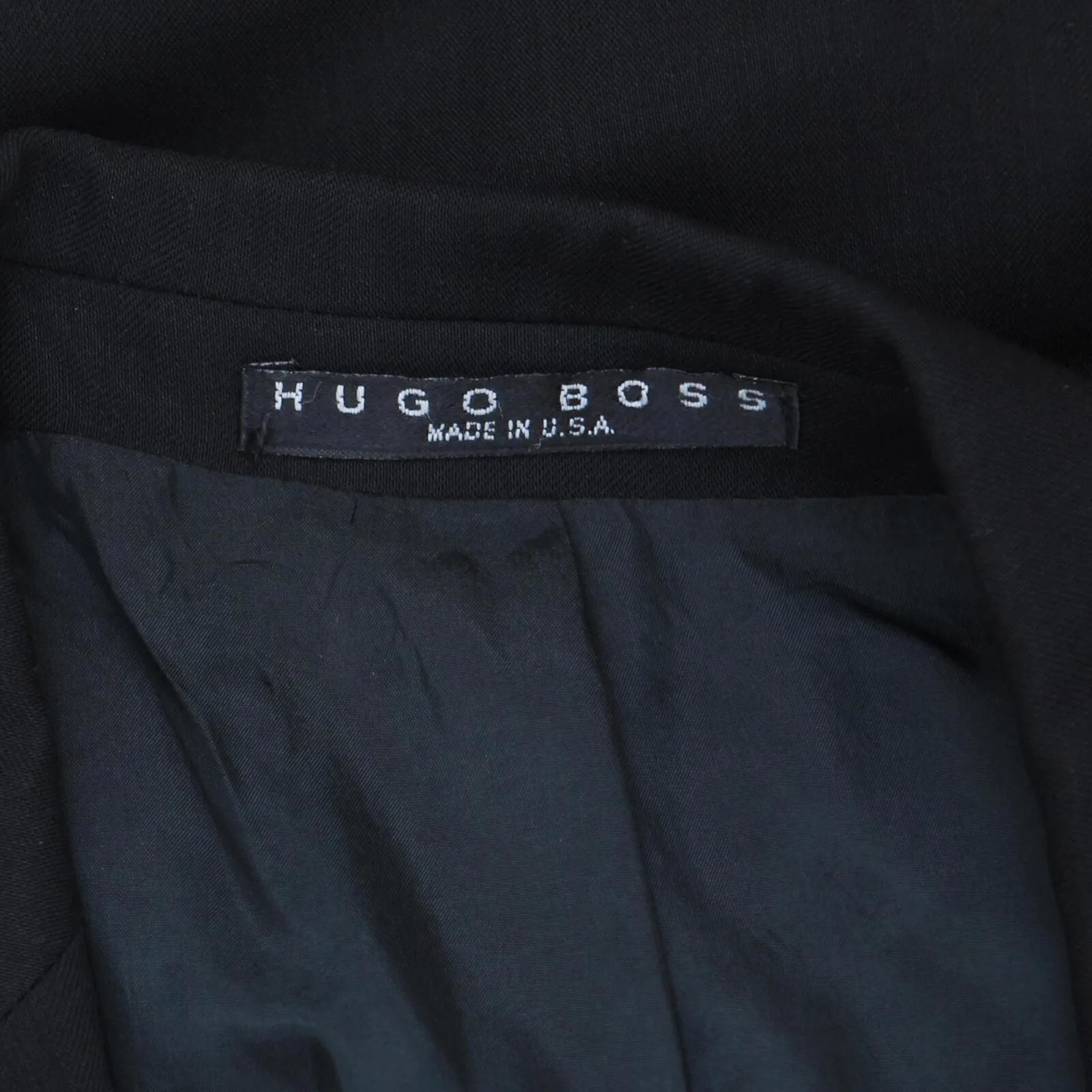 Hugo Boss Mens Vintage Wool 3-Button Suit Jacket Coat 166f4bb01a47c2 Black 40R