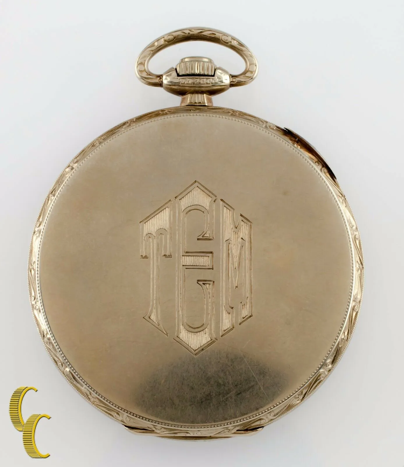 Illinois Watch Co. Grade 525 14K Gold Open Face Pocket Watch 17 Jewel Size 12s
