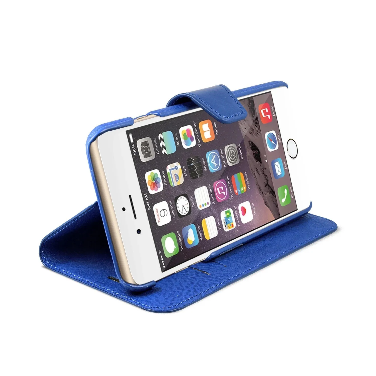 iPhone 6 / iPhone 6S Leather Wallet Case [BLUE]