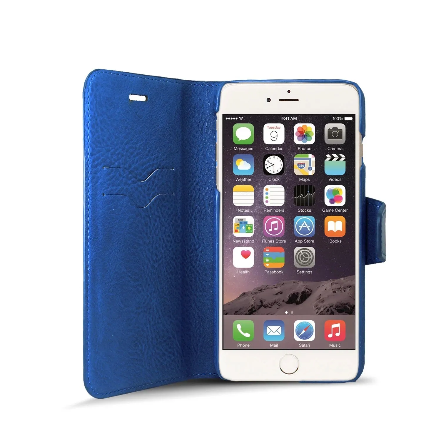 iPhone 6 / iPhone 6S Leather Wallet Case [BLUE]