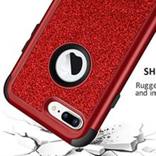 iPhone 7 & 8 Plus Case Bling Glitter Shiny Heavy Duty Protection Full-Body Protective Cover