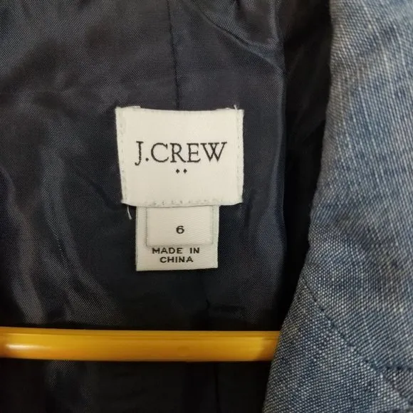 J. Crew Womens 6 Blue Long Sleeves Lined 2-Button