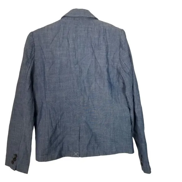 J. Crew Womens 6 Blue Long Sleeves Lined 2-Button