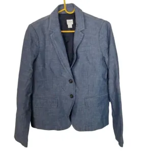 J. Crew Womens 6 Blue Long Sleeves Lined 2-Button