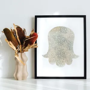 Jewish Die Cut Fusible Applique - Silver Hamsa