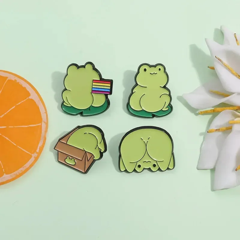 Kawaii Rainbow Frog Enamel Pin 🐸🌈 - Adorable Cartoon Brooch for Kids & Friends! Cute Backpack Badge Gift 🎁✨