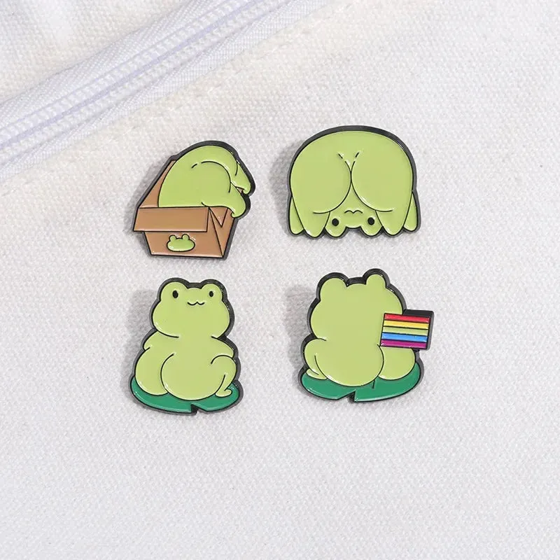 Kawaii Rainbow Frog Enamel Pin 🐸🌈 - Adorable Cartoon Brooch for Kids & Friends! Cute Backpack Badge Gift 🎁✨