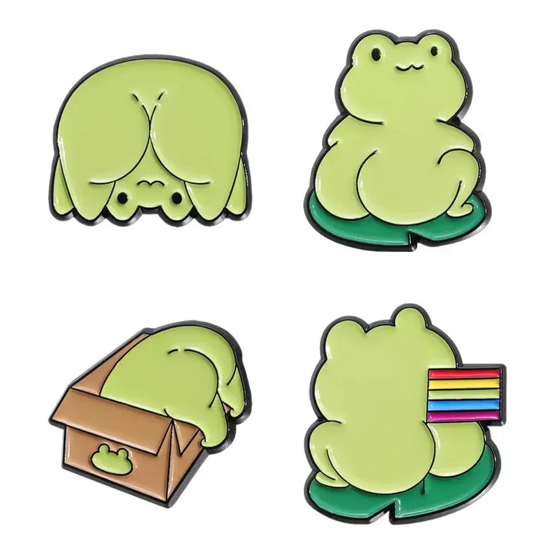 Kawaii Rainbow Frog Enamel Pin 🐸🌈 - Adorable Cartoon Brooch for Kids & Friends! Cute Backpack Badge Gift 🎁✨
