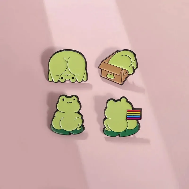 Kawaii Rainbow Frog Enamel Pin 🐸🌈 - Adorable Cartoon Brooch for Kids & Friends! Cute Backpack Badge Gift 🎁✨