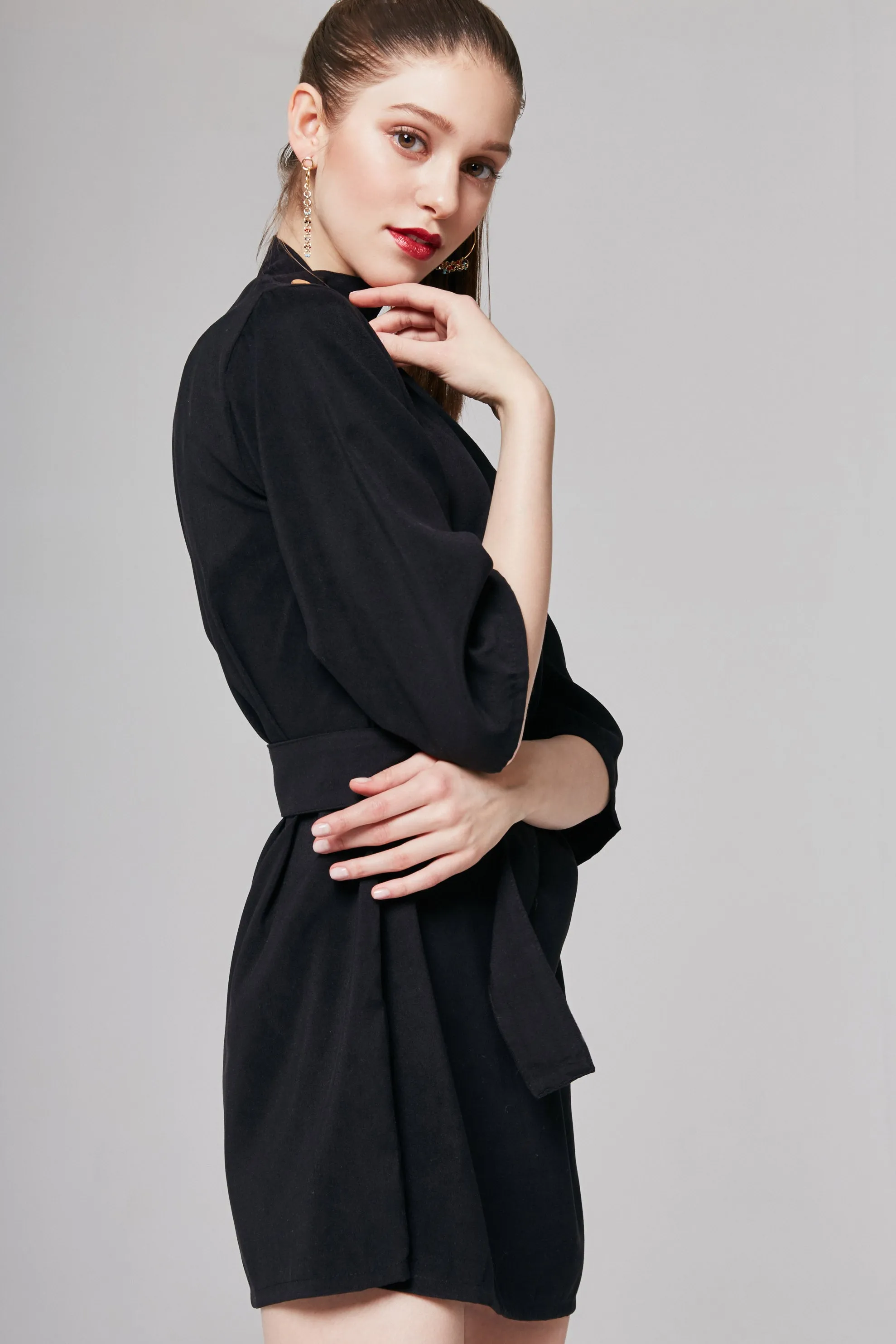 Kerry Choker Neck Belted Dress