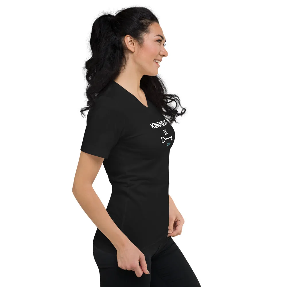 Kindness is Key - Unisex V-Neck - White Print