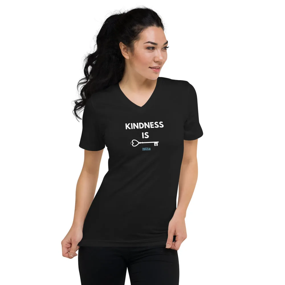Kindness is Key - Unisex V-Neck - White Print