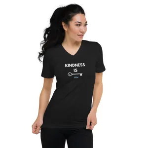 Kindness is Key - Unisex V-Neck - White Print