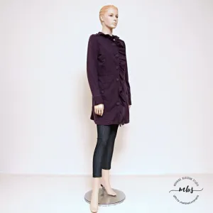 Kut From the Kloth Puff Sleeve Single Breasted Ruffle Trench Coat