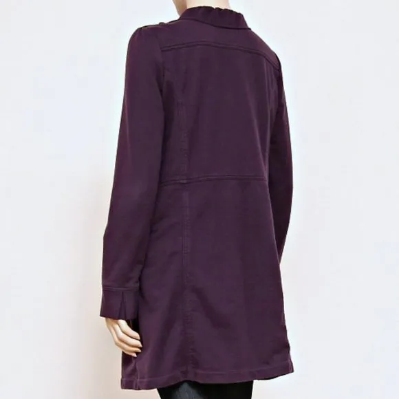 Kut From the Kloth Puff Sleeve Single Breasted Ruffle Trench Coat