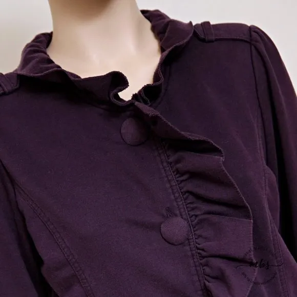 Kut From the Kloth Puff Sleeve Single Breasted Ruffle Trench Coat