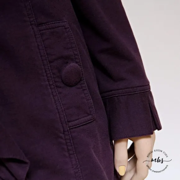 Kut From the Kloth Puff Sleeve Single Breasted Ruffle Trench Coat