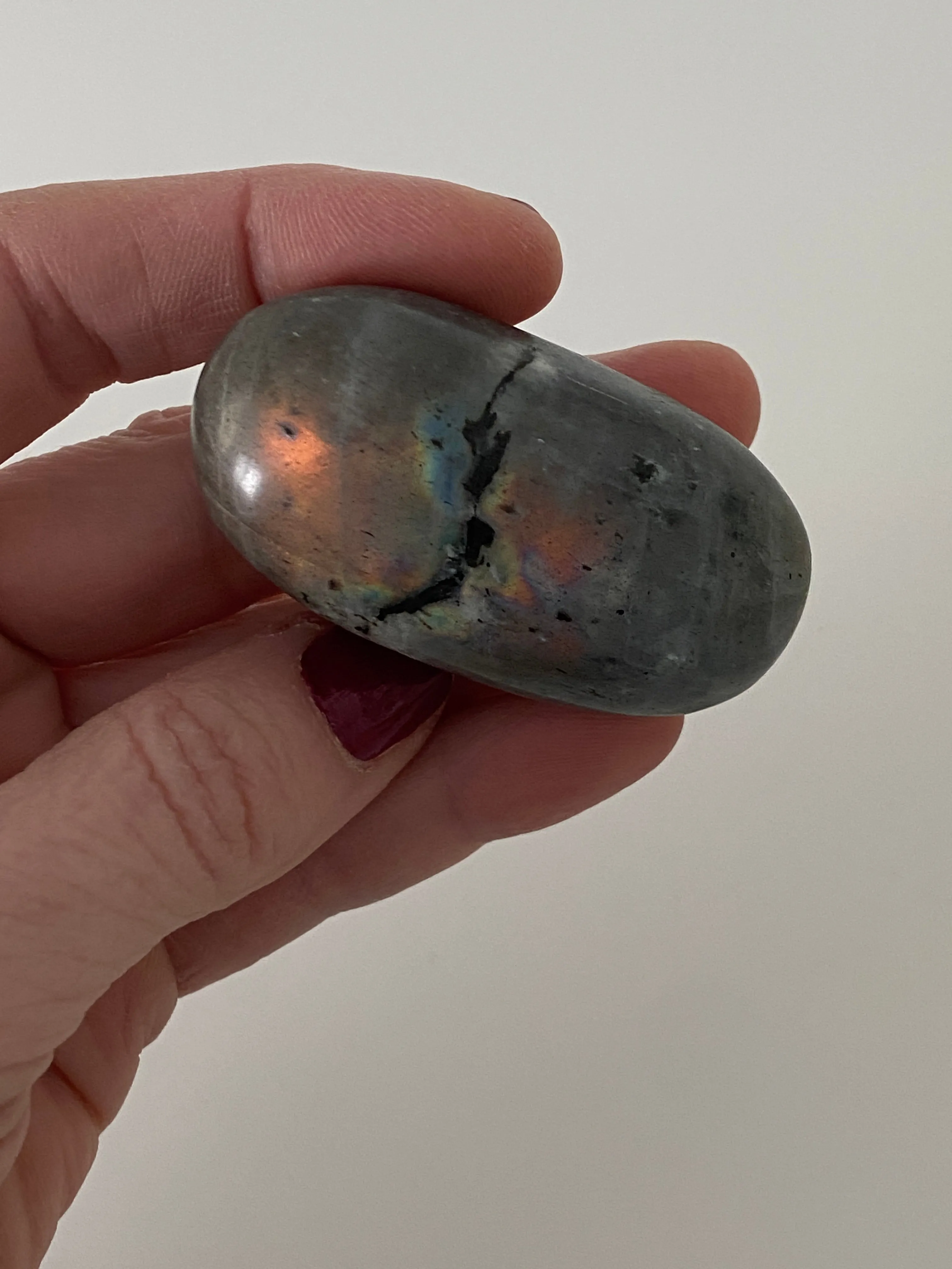 Labradorite Stone Pink Flash