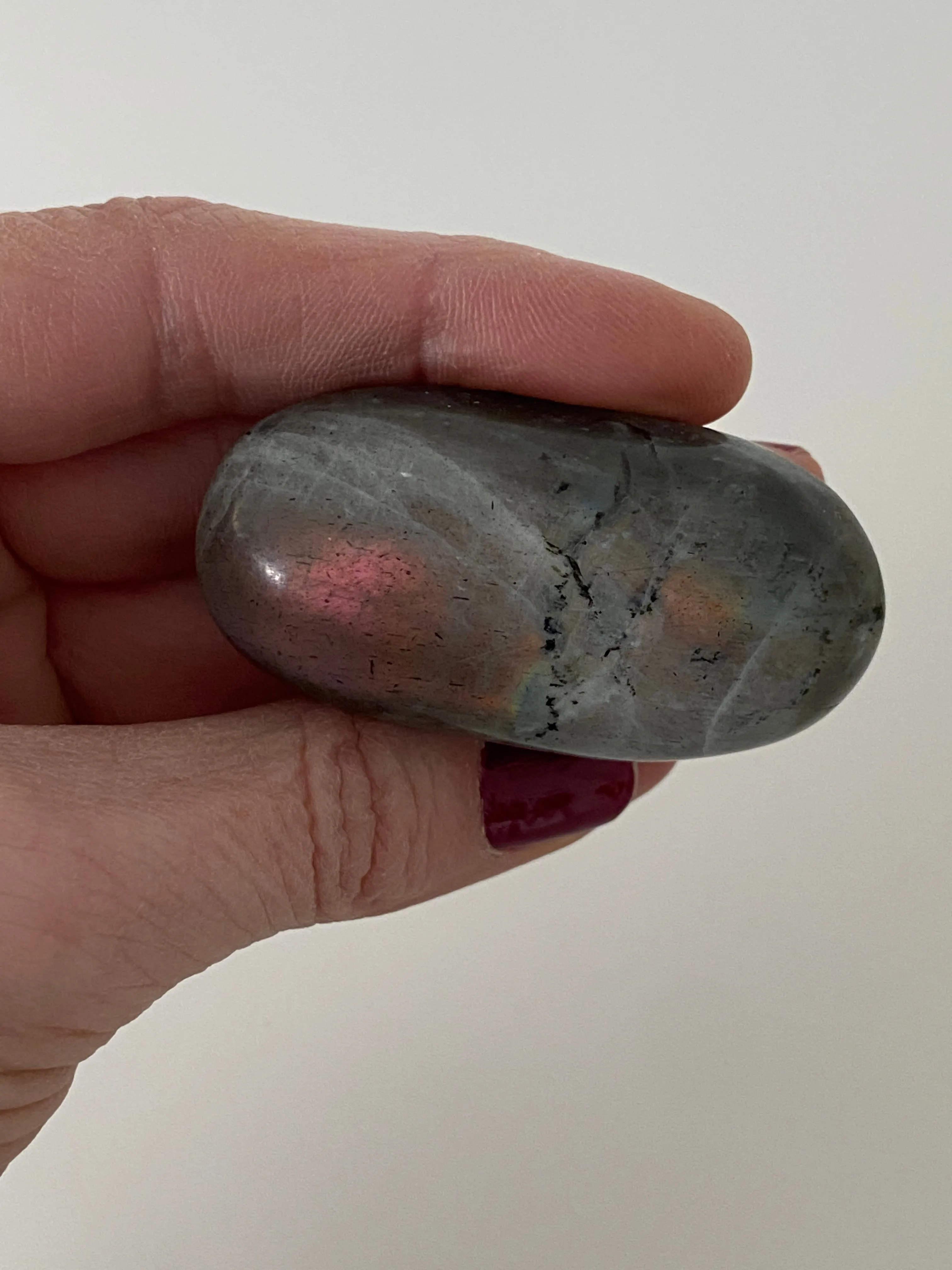 Labradorite Stone Pink Flash