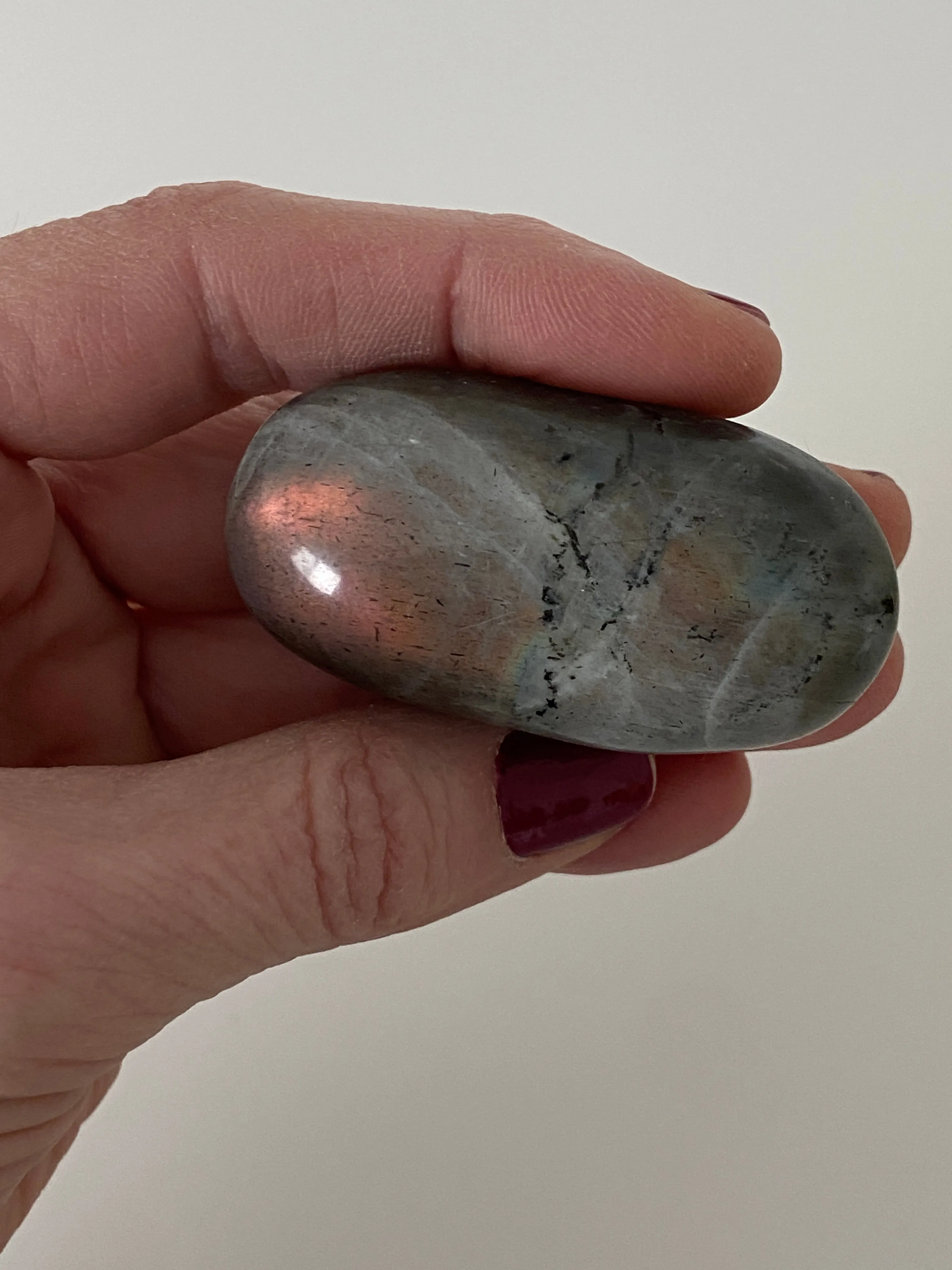 Labradorite Stone Pink Flash