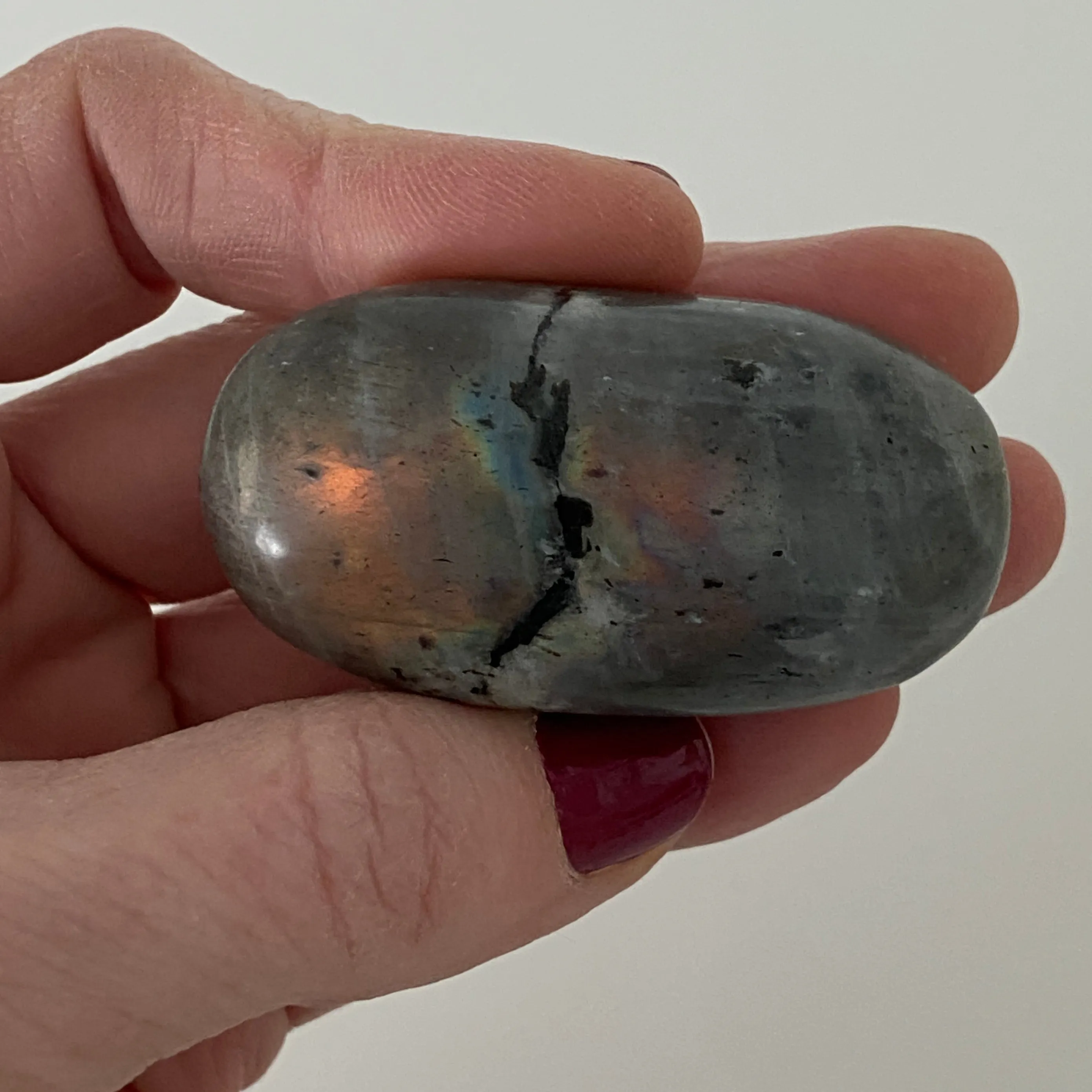 Labradorite Stone Pink Flash