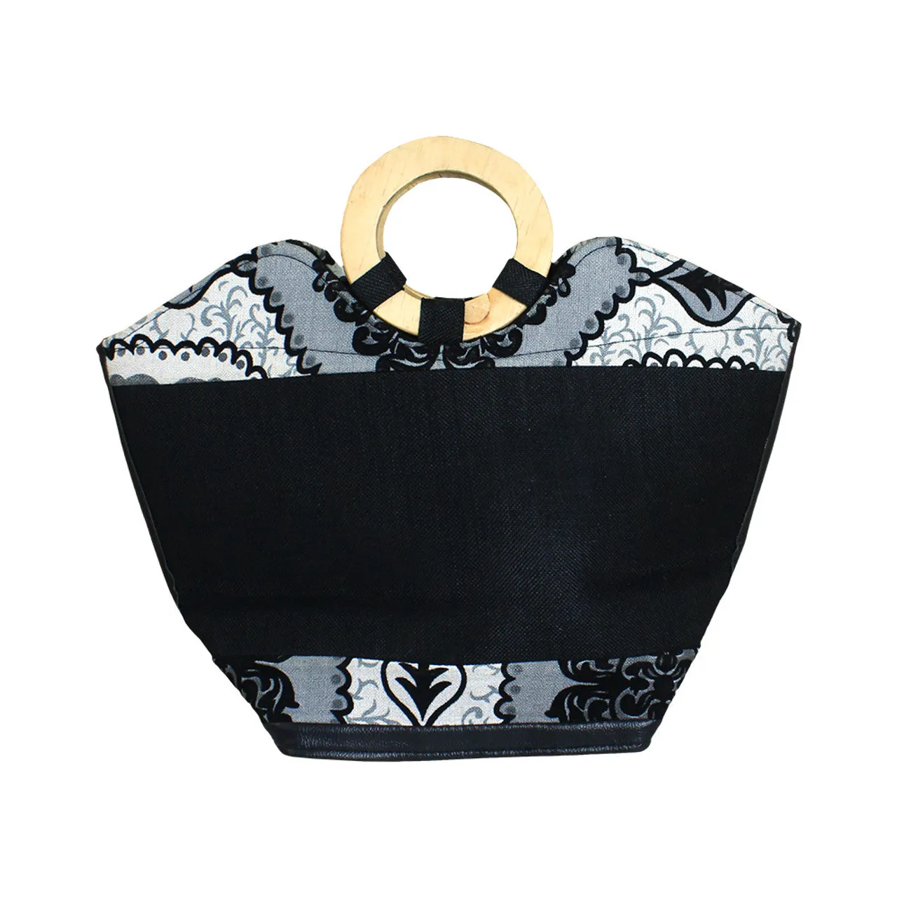 Leather Kenyan Handbag - Black/White