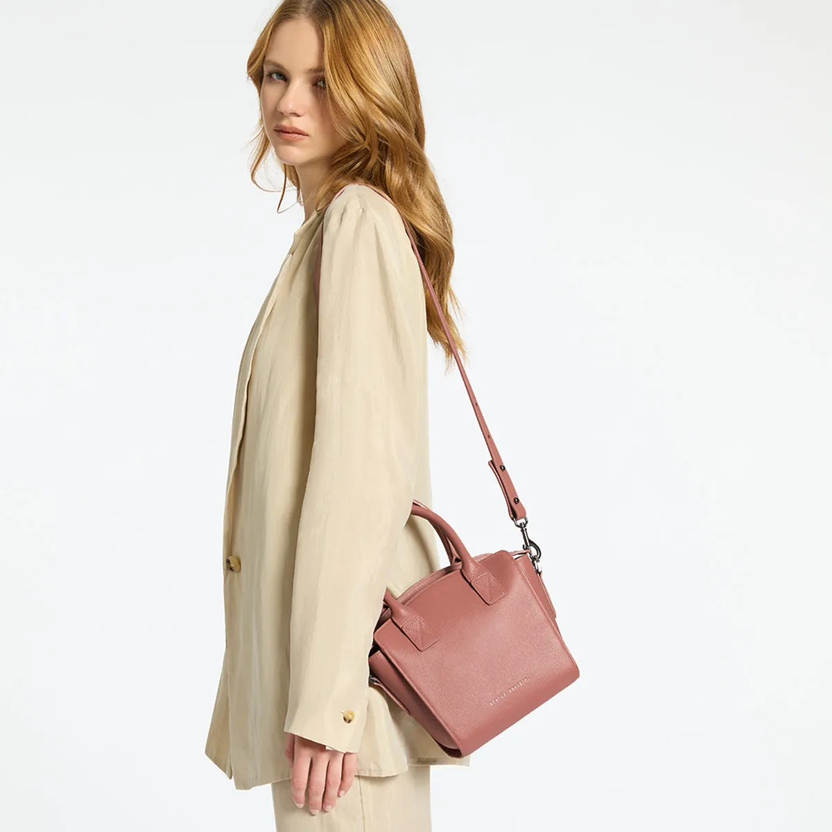 Leather Strap Medium - Dusty Rose