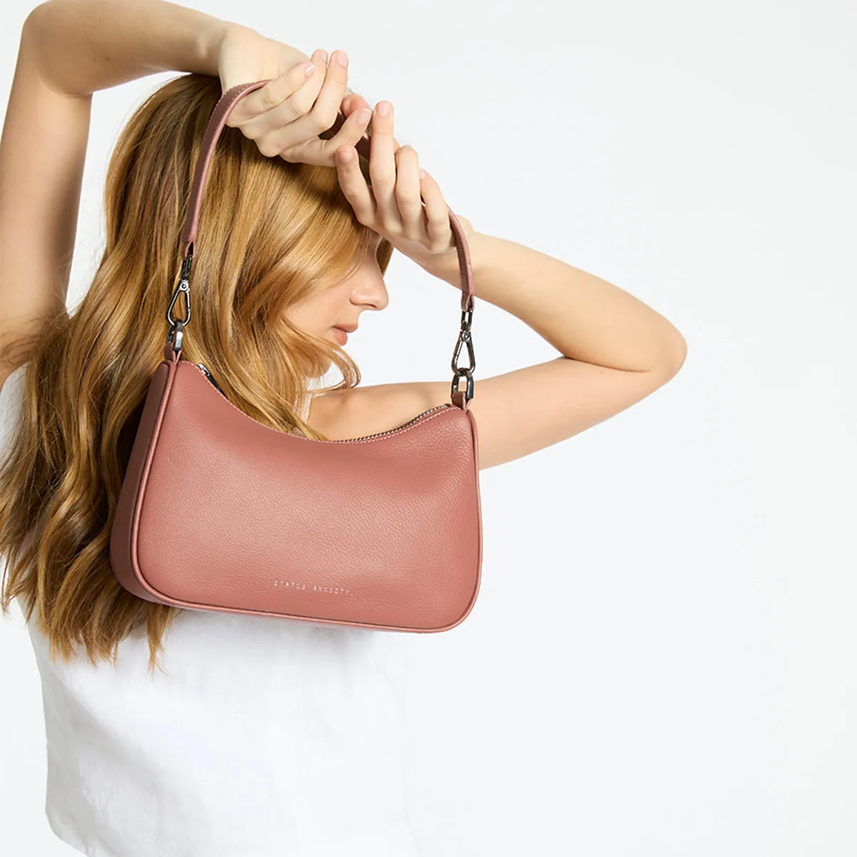 Leather Strap Short - Dusty Rose