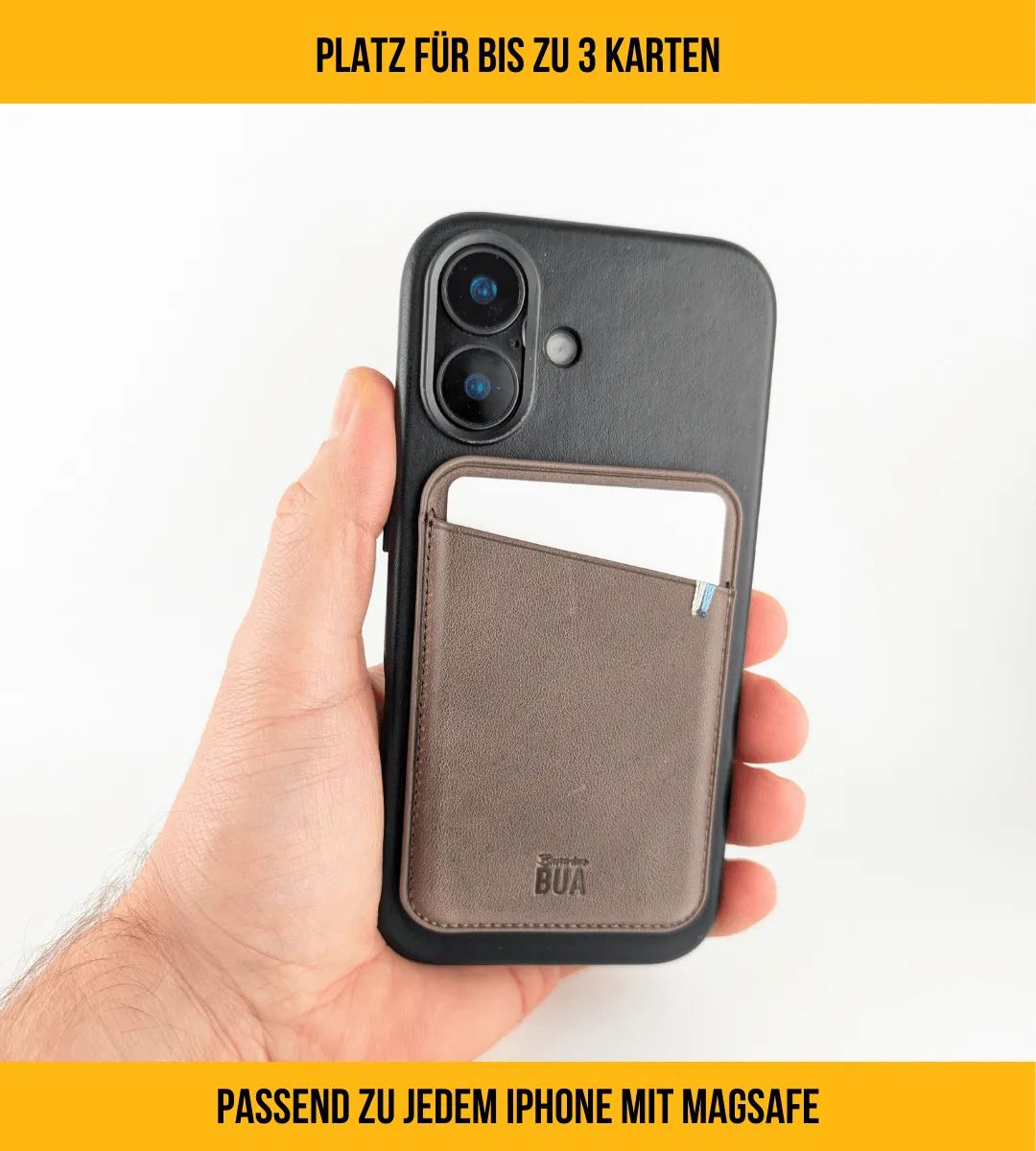Leder Wallet für iPhone mit MagSafe | Braungrau