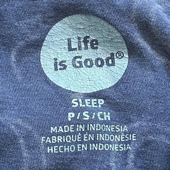 LIFE IS GOOD Darkest Blue Sleepy Moon Toss Pajama Pant Set RARE to find SZ S