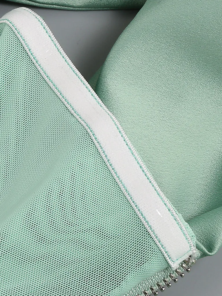 Light Green Off The Shoulder Corset Satin Sexy Gown Party Dress