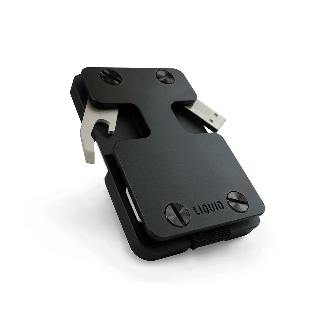 Liquid Wallet & Key Organizer Matte Black (Black Screws)