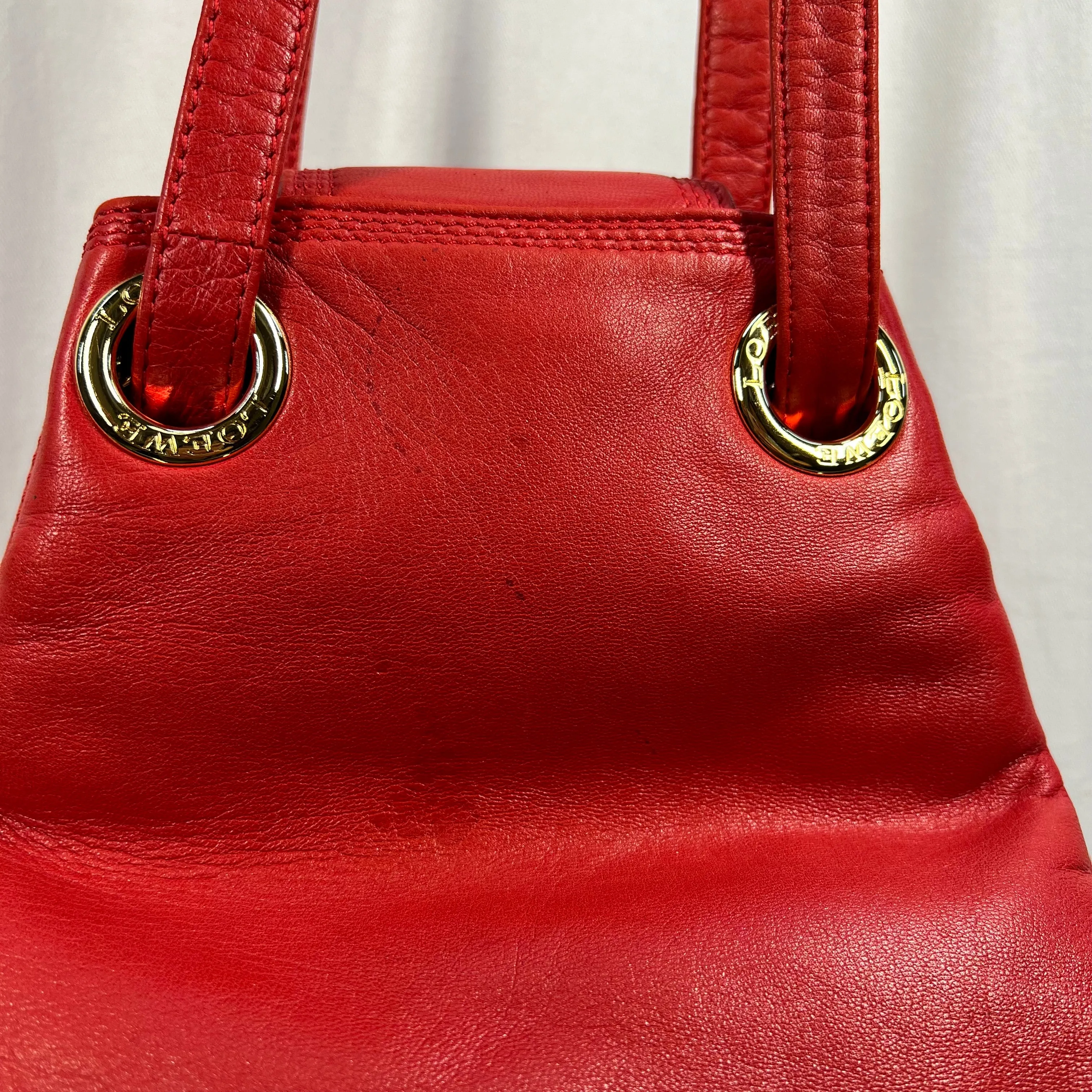 LOEWE Red Balloon Leather Bucket Bag