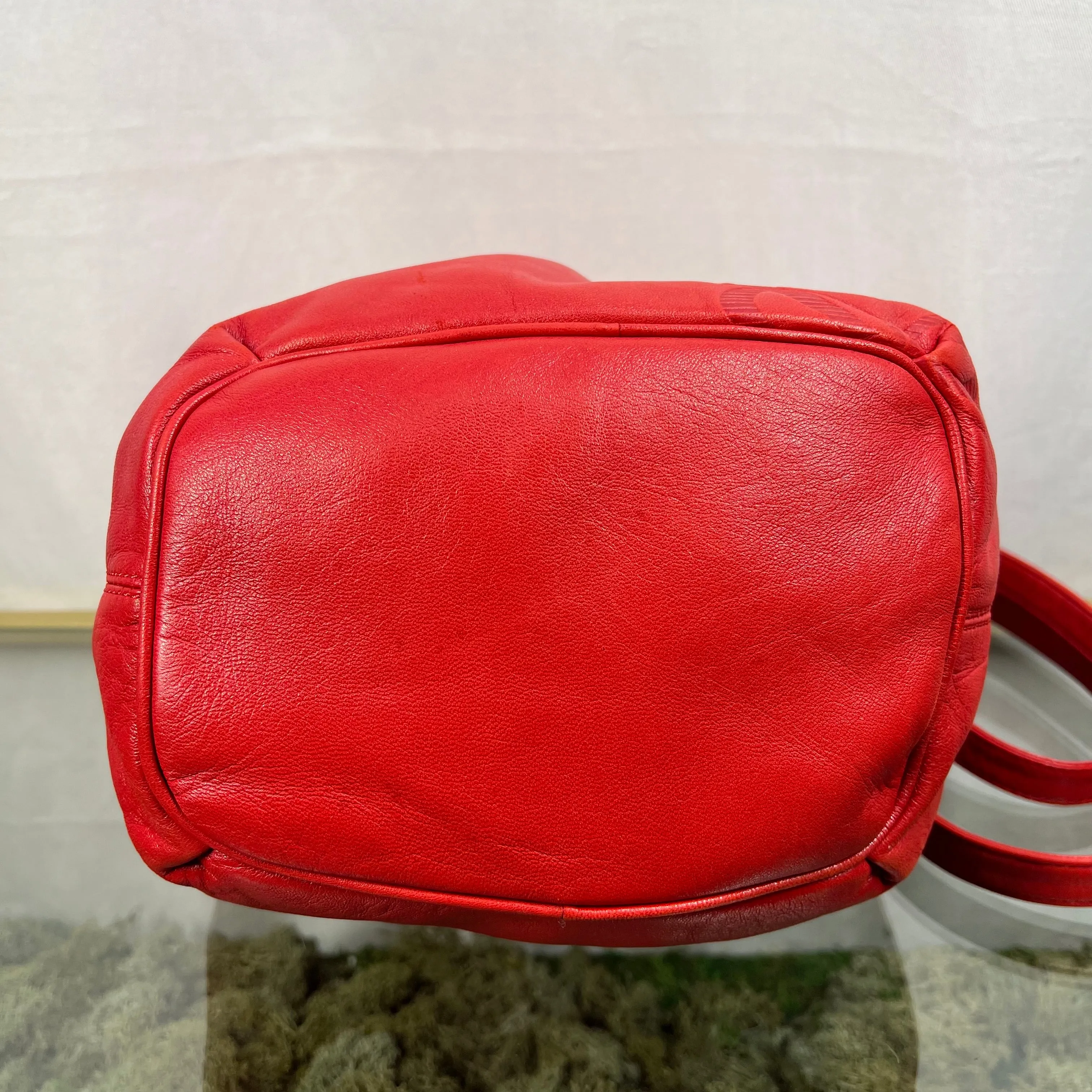 LOEWE Red Balloon Leather Bucket Bag