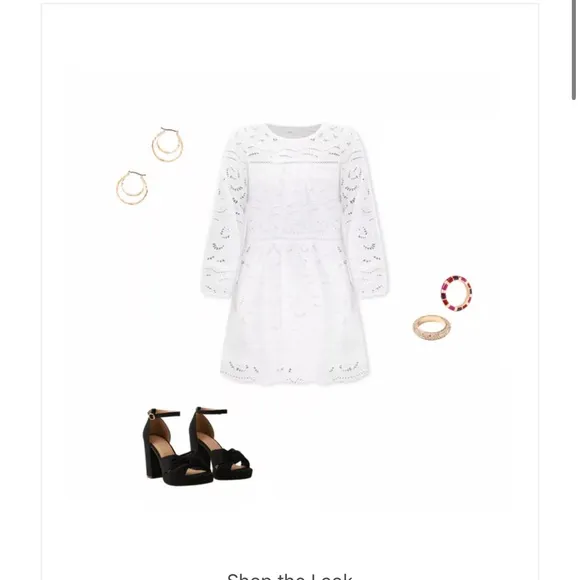 Loft Eyelet Long Sleeve Swing Dress