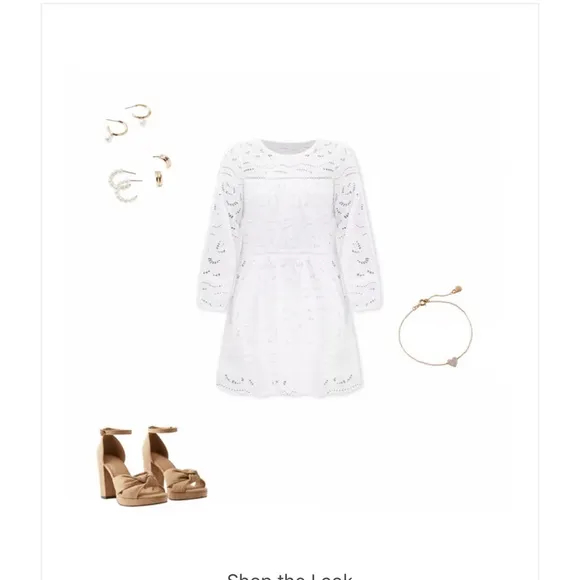 Loft Eyelet Long Sleeve Swing Dress
