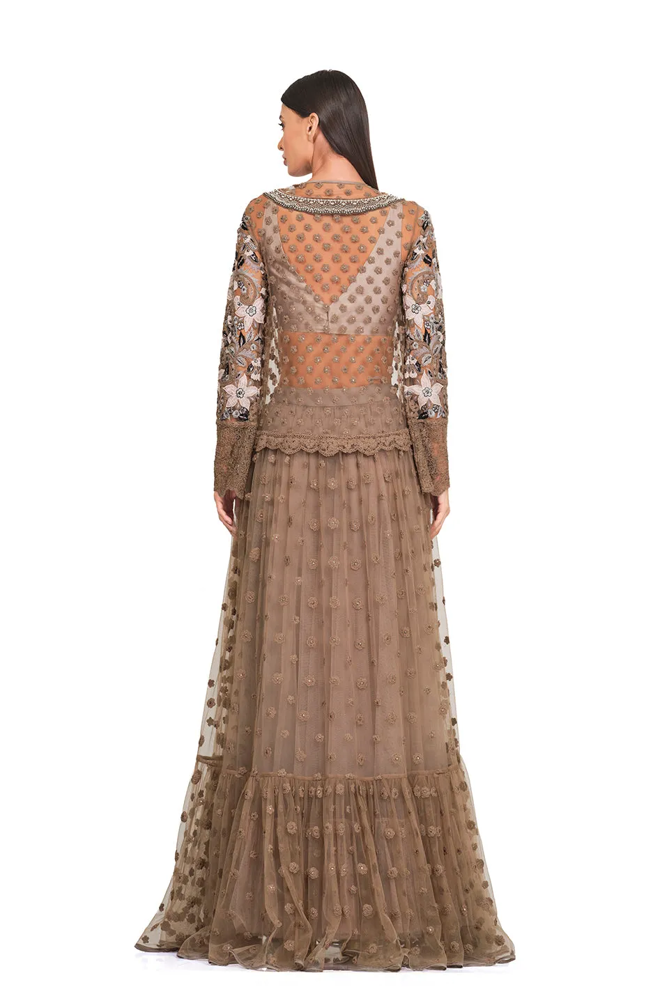 Long tunic with patchwork embroidery