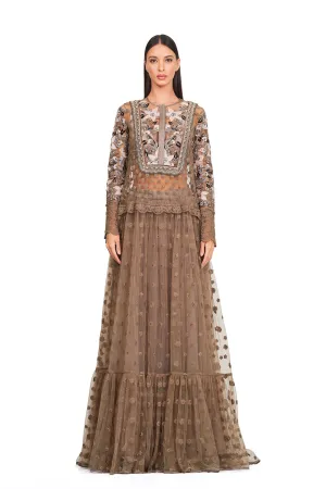 Long tunic with patchwork embroidery