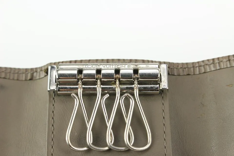 Louis Vuitton Grey Pepper Epi Leather Multicles 4 Key Holder Wallet case 127lvs76