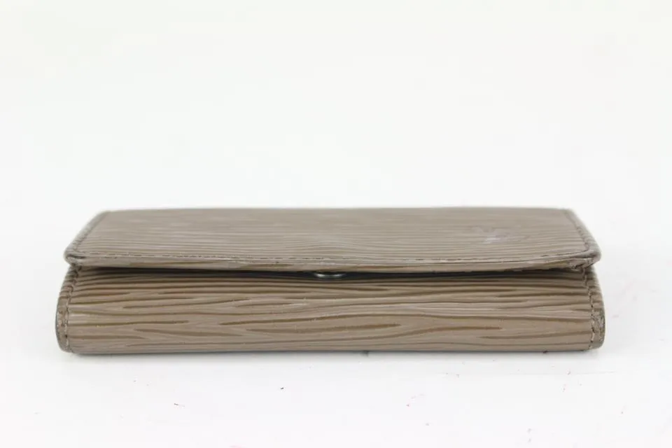 Louis Vuitton Grey Pepper Epi Leather Multicles 4 Key Holder Wallet case 127lvs76
