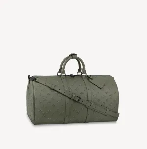 Louis Vuitton Khaki Keepall Bandouliere 50 M57963